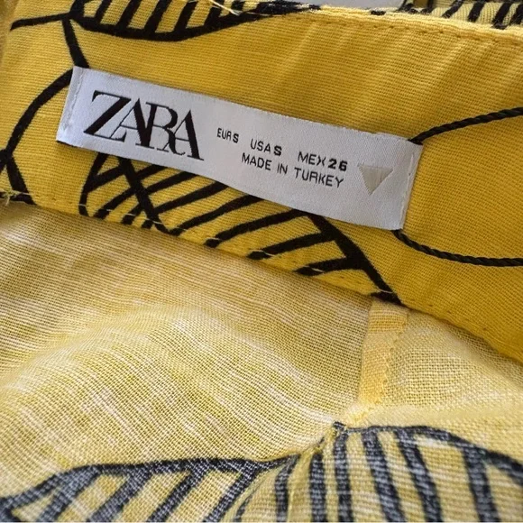 ZARA linen blend leaf skirt